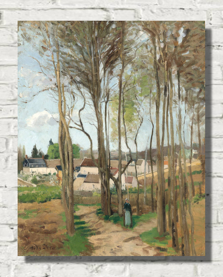 Camille Pissarro Print, The Village through the Trees (circa 1869)