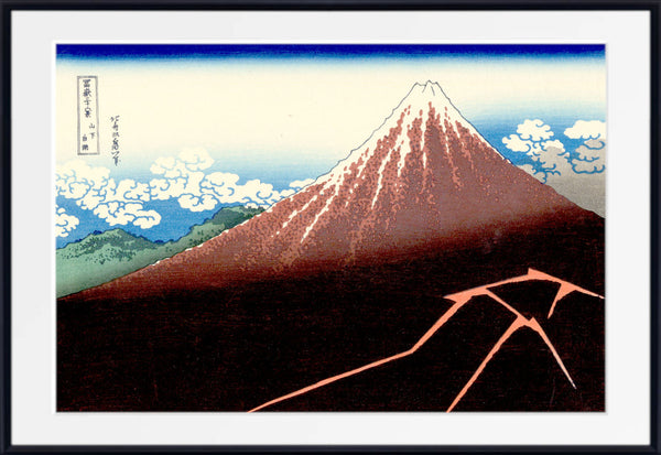 36 Views of Mount Fuji, Lightning Below the Summit, Japanese Print