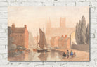 David Cox Print, Lincoln Cathedral from Brayford Pool (c1808)