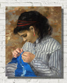 Renoir Print, Lise Sewing (c. 1867)