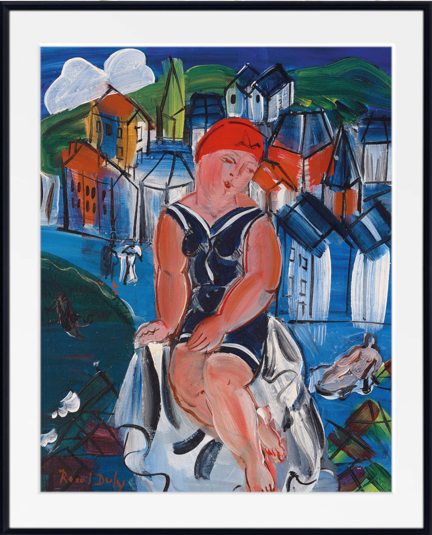 Raoul Dufy、BAIGNEUSE、海外版超希少レゾネ、新品額付 Little bather in Sainte-Adresse by Raoul Dufy – GalleryThane