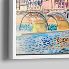 White canvas float frame corner detail