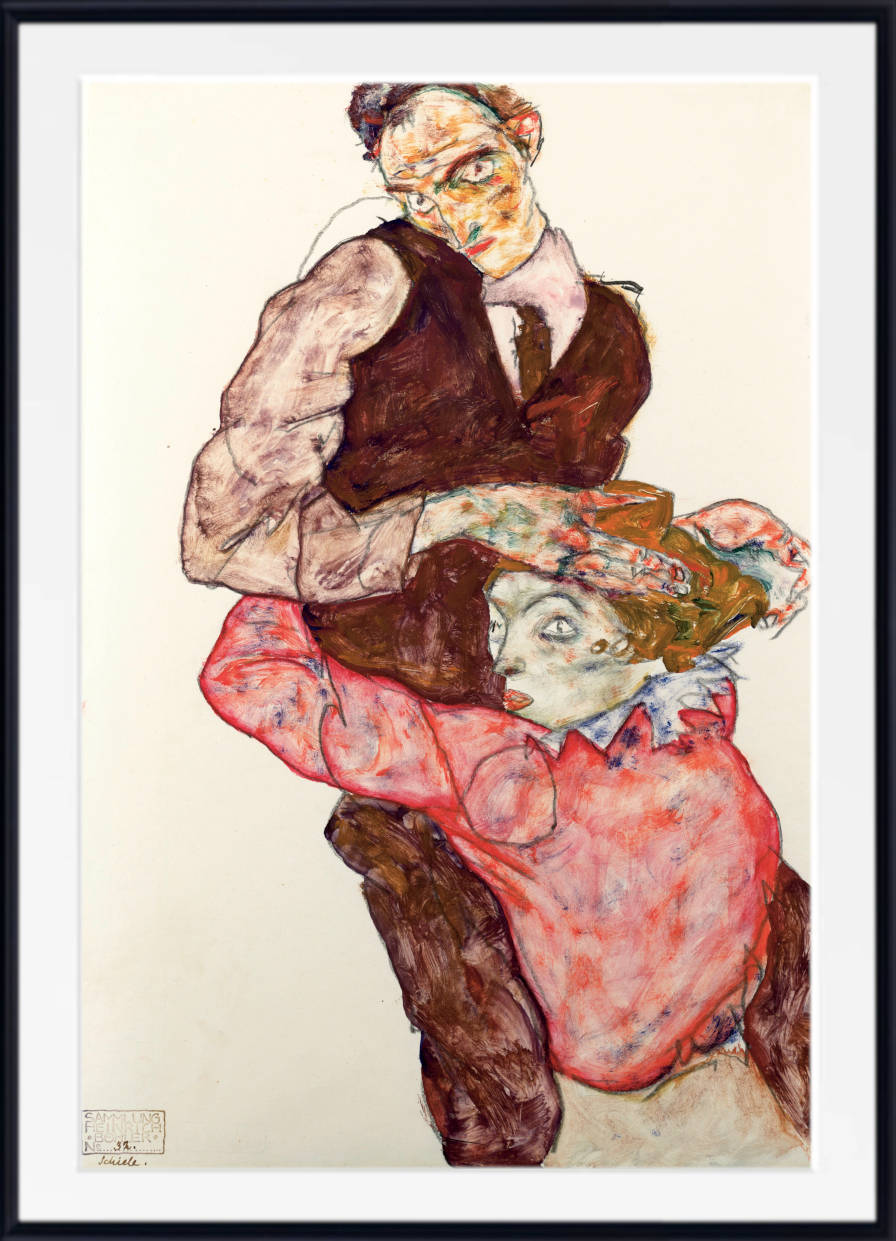 Egon Schiele Fine Art Print, Lovers