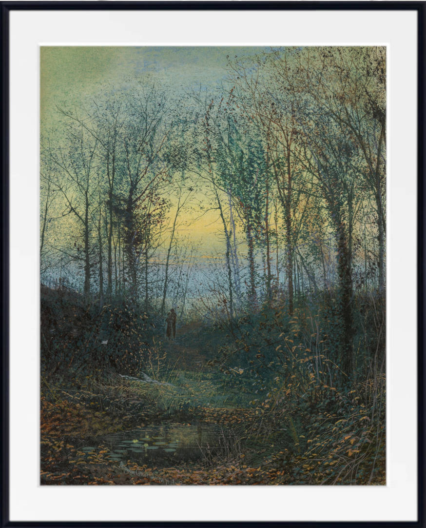 John Atkinson Grimshaw Fine Art Print: Lovers in a wood (1871)