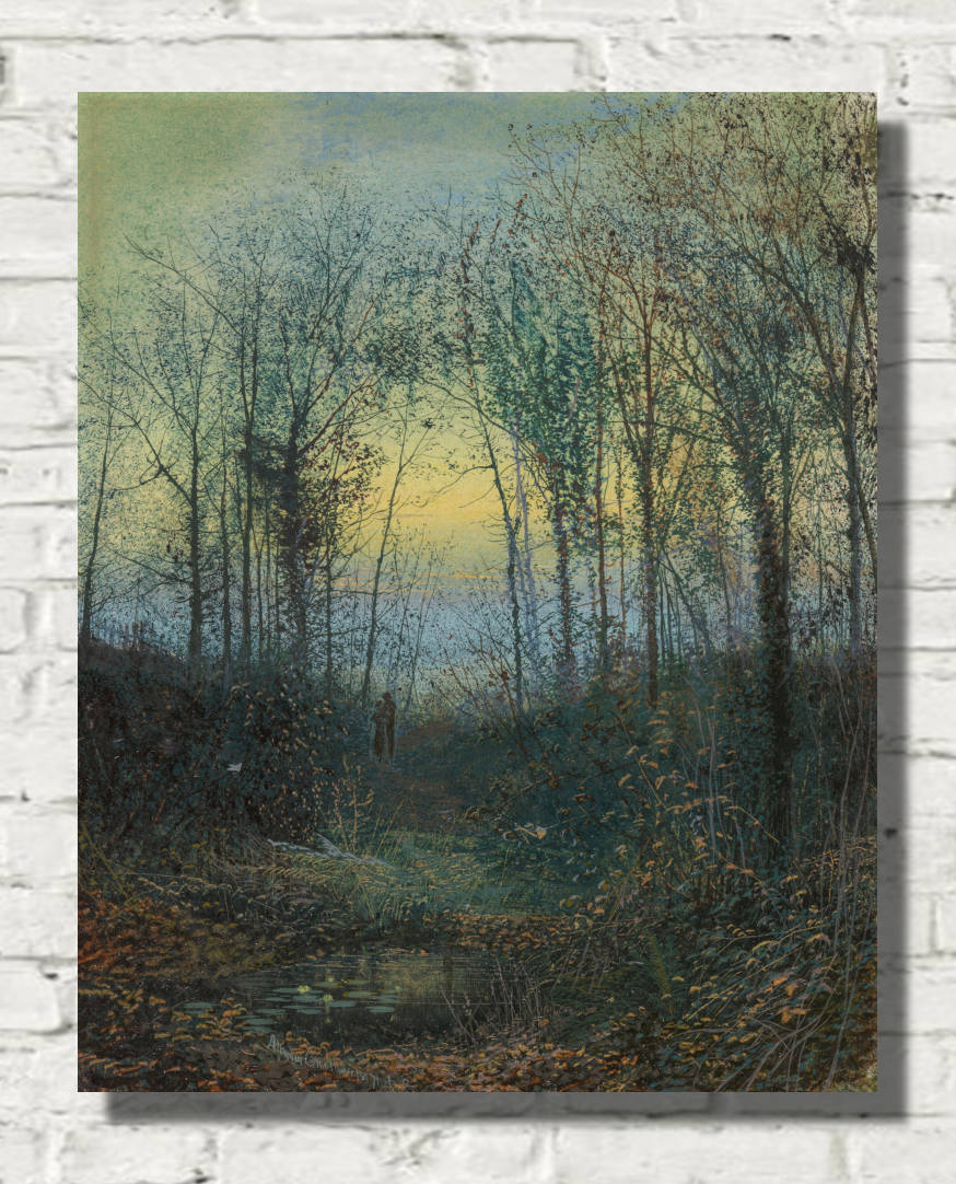 John Atkinson Grimshaw Fine Art Print: Lovers in a wood (1871)