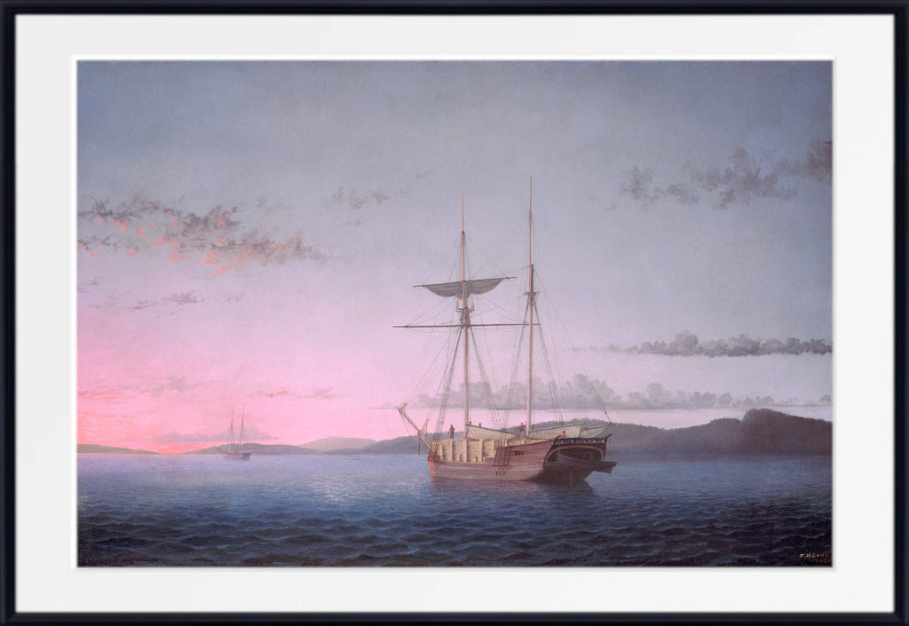 Lumber Schooners at Evening on Penobscot Bay (1863) by Fitz Henry Lane