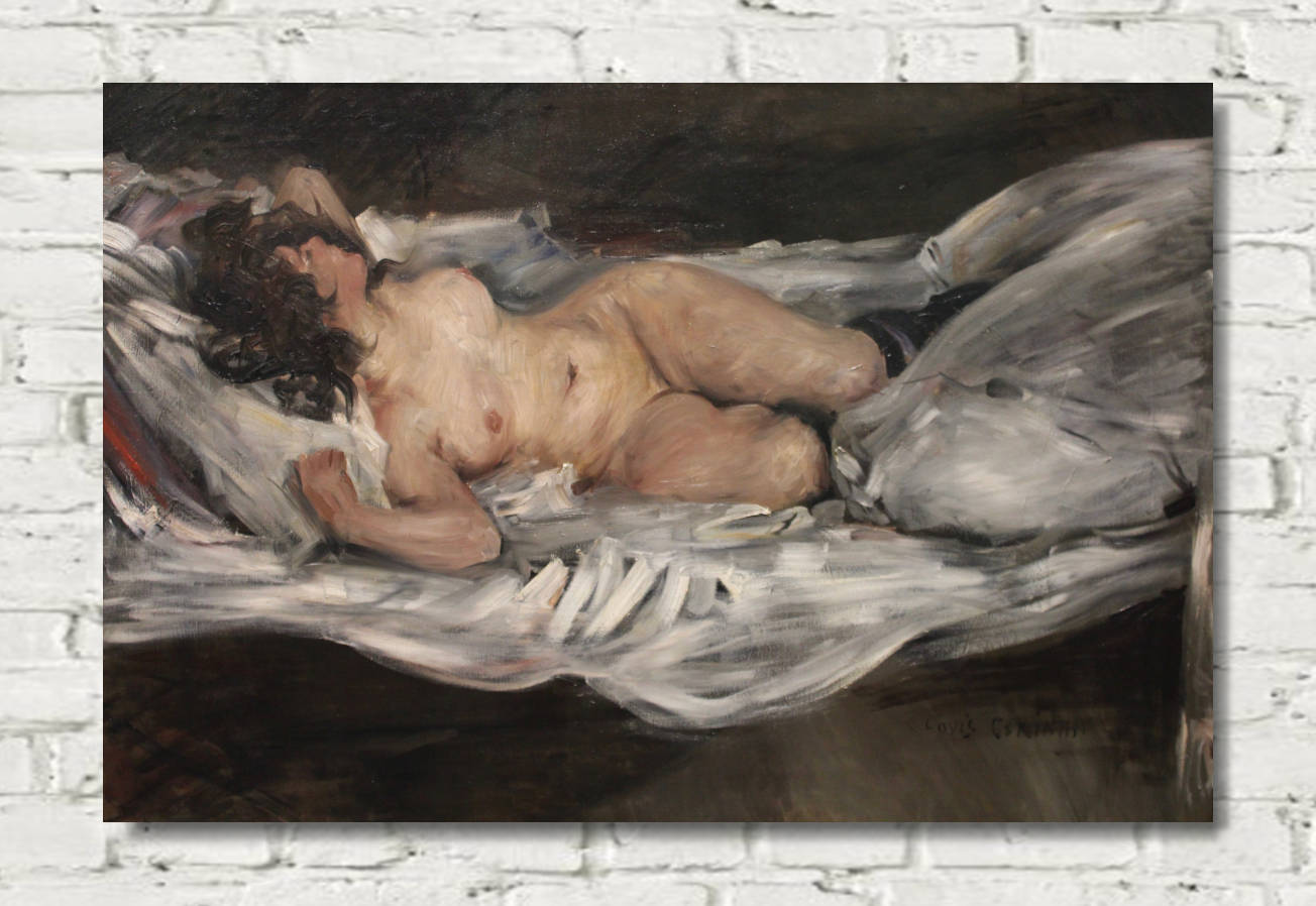 Lovis Corinth Print, Lying female nude