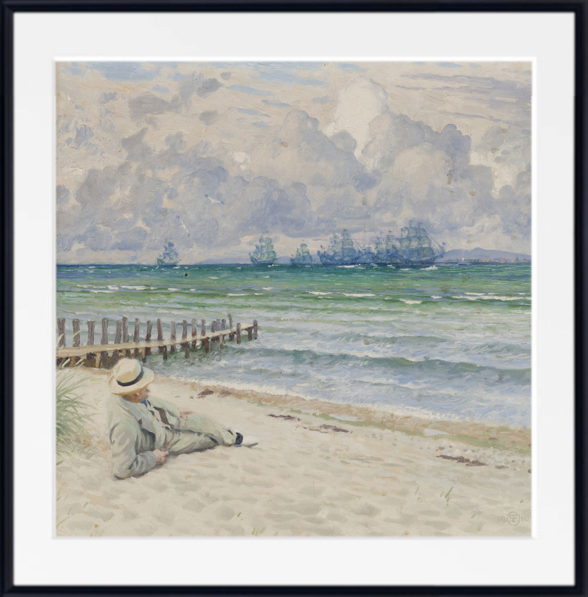 Paul Gustav Fischer Fine Art Print, Man on the Beach