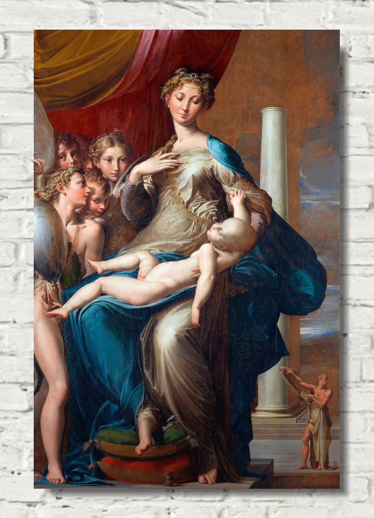 Madonna and Child with Angels  by Parmigianino