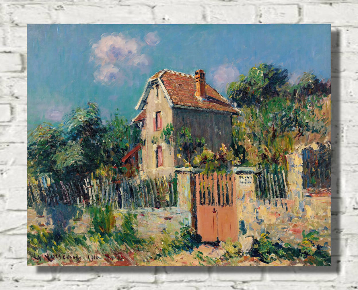 Gustave Loiseau Print, House with Pink Gate, Pontoise Surroundings (1910)