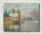 Gustave Loiseau Print, House by the Water, Snow Effect (1920)