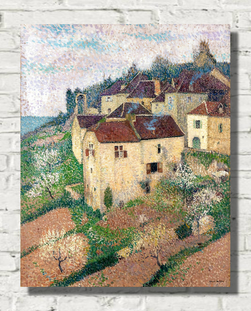 Henri Martin Print, Houses in Saint-Cirq-Lapopie (1920)