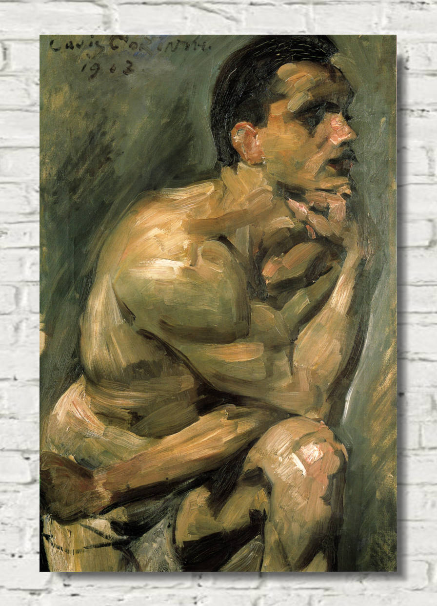 Lovis Corinth Print, Male semi-nude (1913)