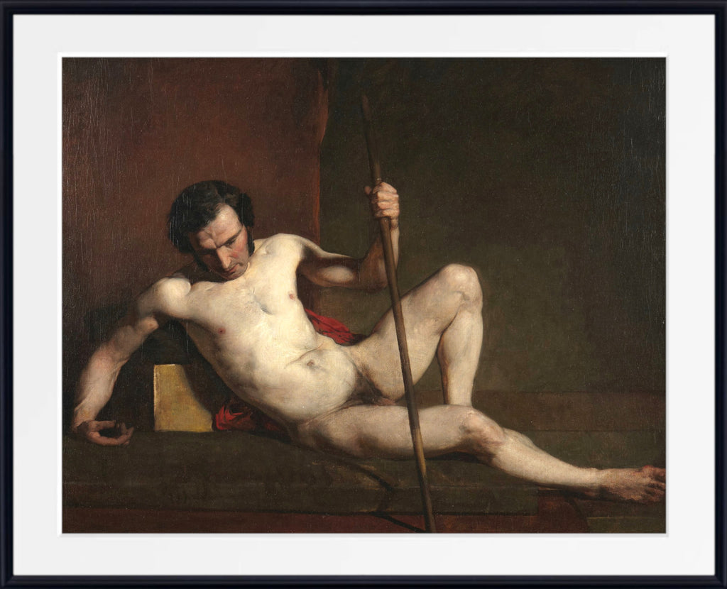 Male Nude Leaning on Staff, William Etty