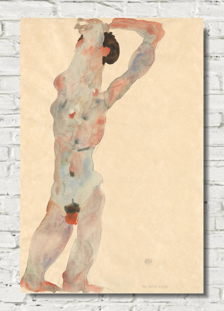 Egon Schiele Fine Art Print, Male Nude