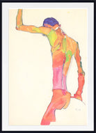 Egon Schiele Fine Art Print, Male Nude with Raised Arm