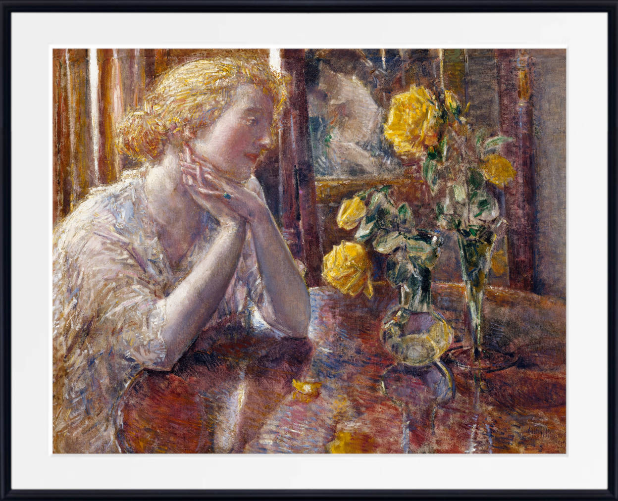 Frederick Childe Hassam Print : Maréchal Niel Roses (1919)