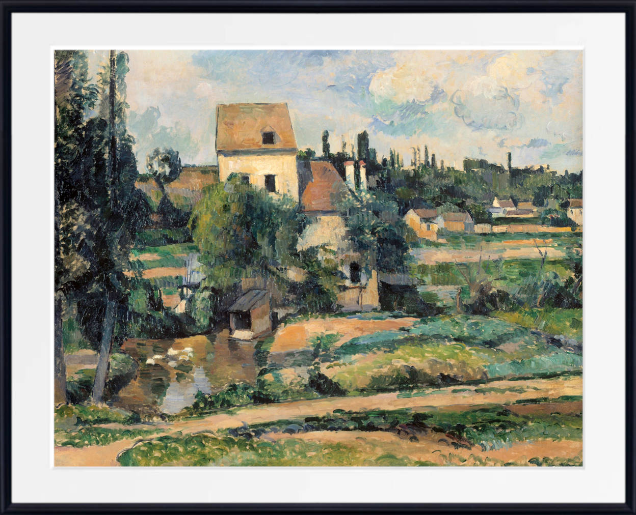 Paul Cézanne Print, Mill on the Couleuvre at Pontoise (1881)