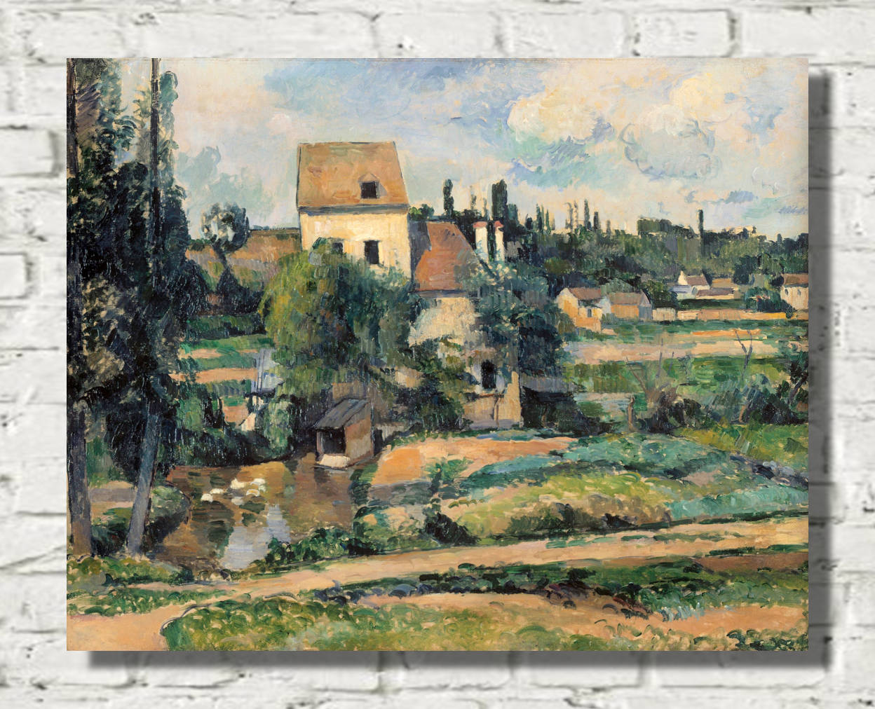 Paul Cézanne Print, Mill on the Couleuvre at Pontoise (1881)