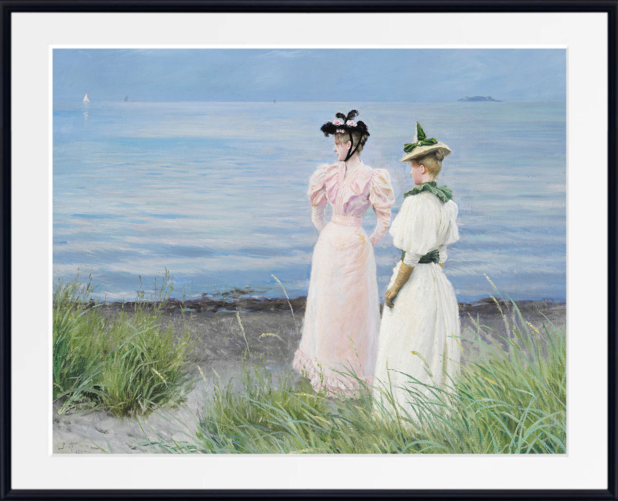 Paul Gustav Fischer Fine Art Print, Summer Day on the Beach in Hellerup