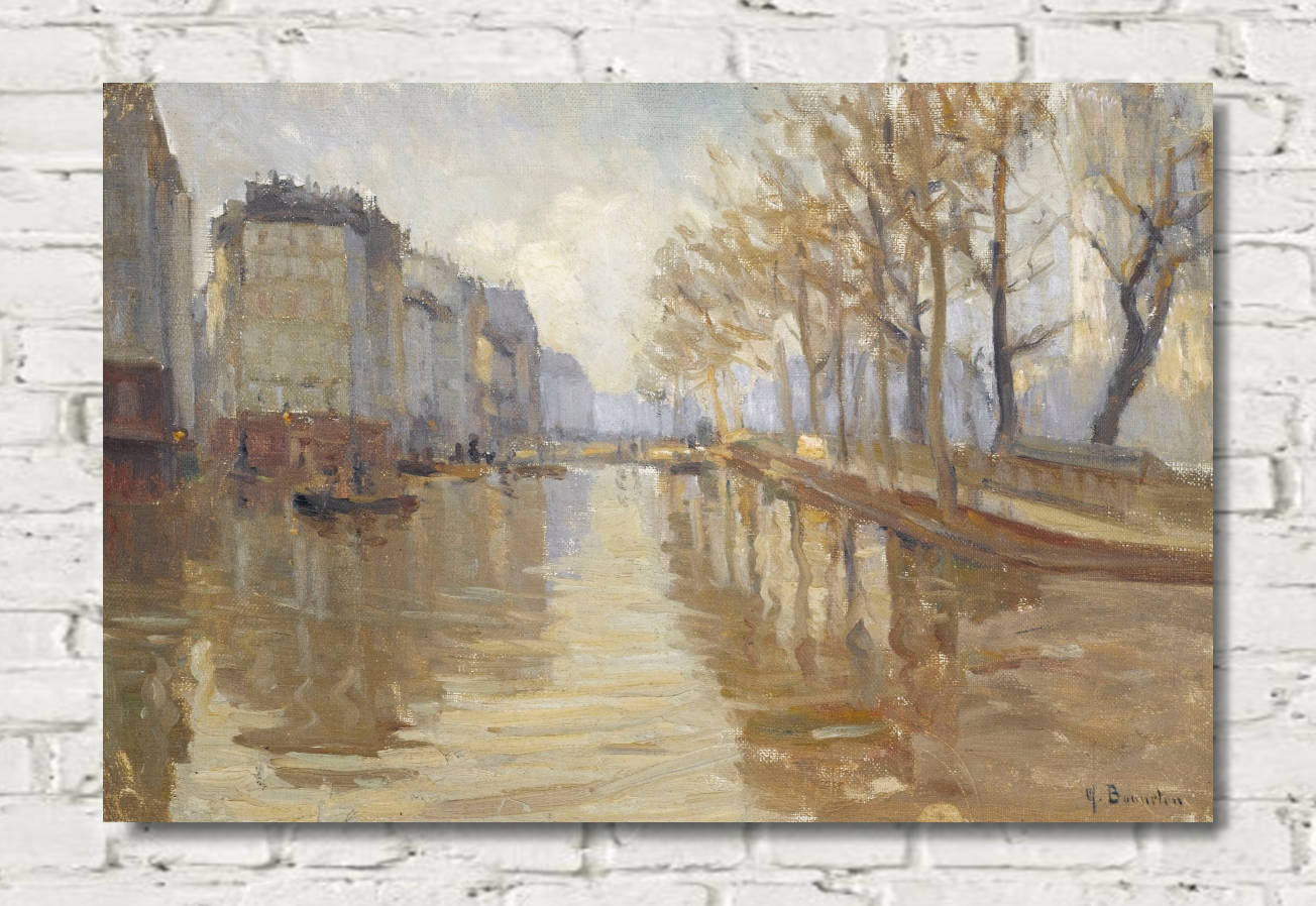 Germain Bonneton Print, Montebello Quay (1910 floods)