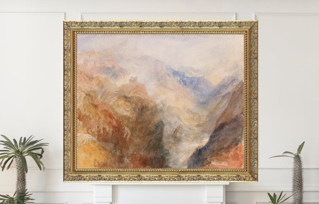 Montjovet from below St Vincent, looking down the Val d’Aosta towards Berriaz (1836) by William Turner