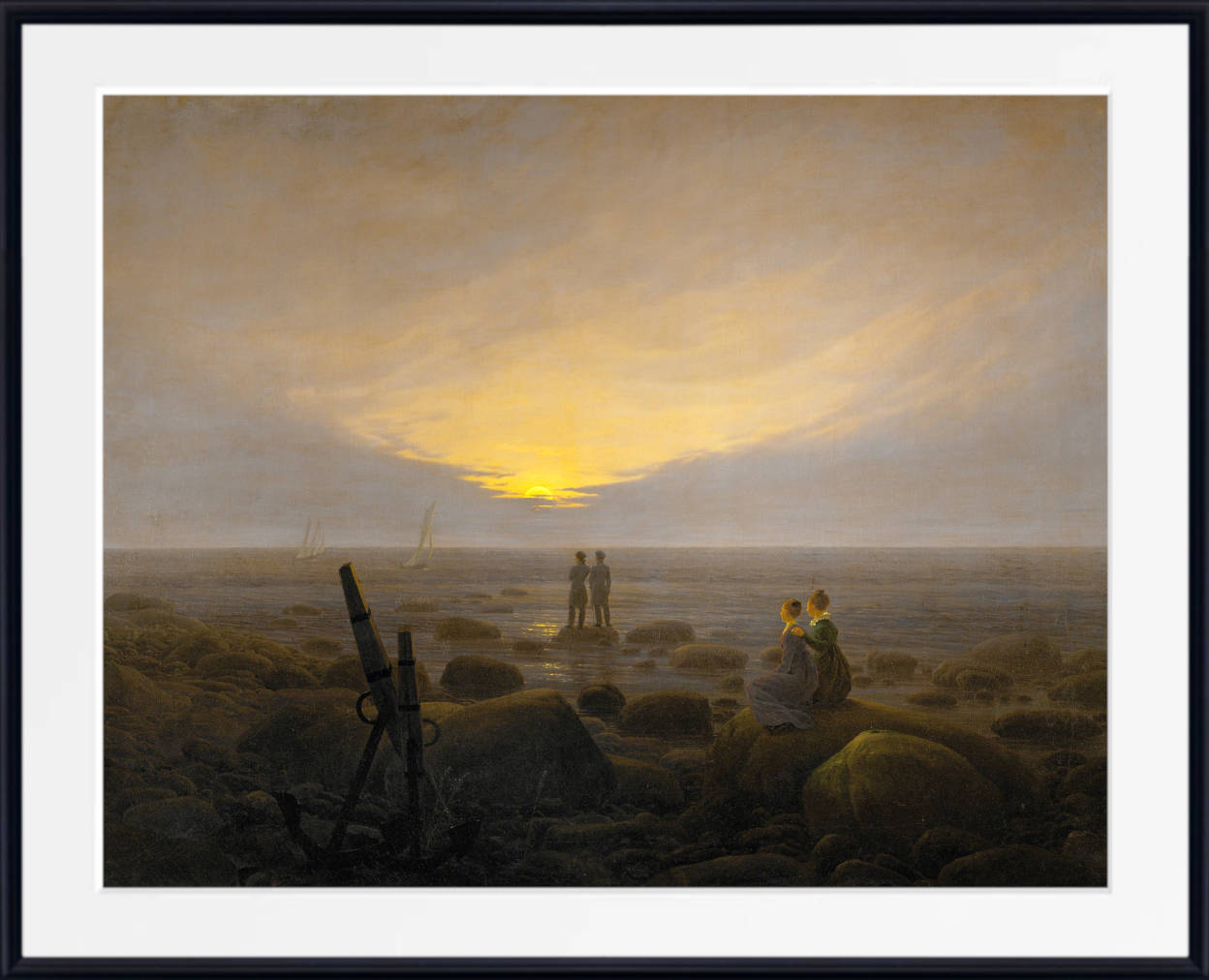 Caspar David Friedrich Fine Art Print, Moonrise over the Sea