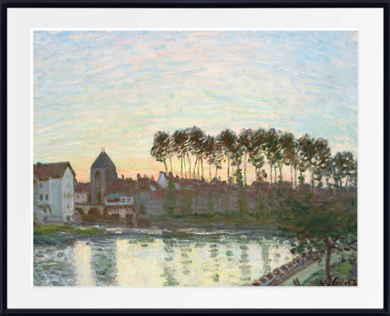 Alfred Sisley Print, Moret-sur-Loing at sunset (1892)