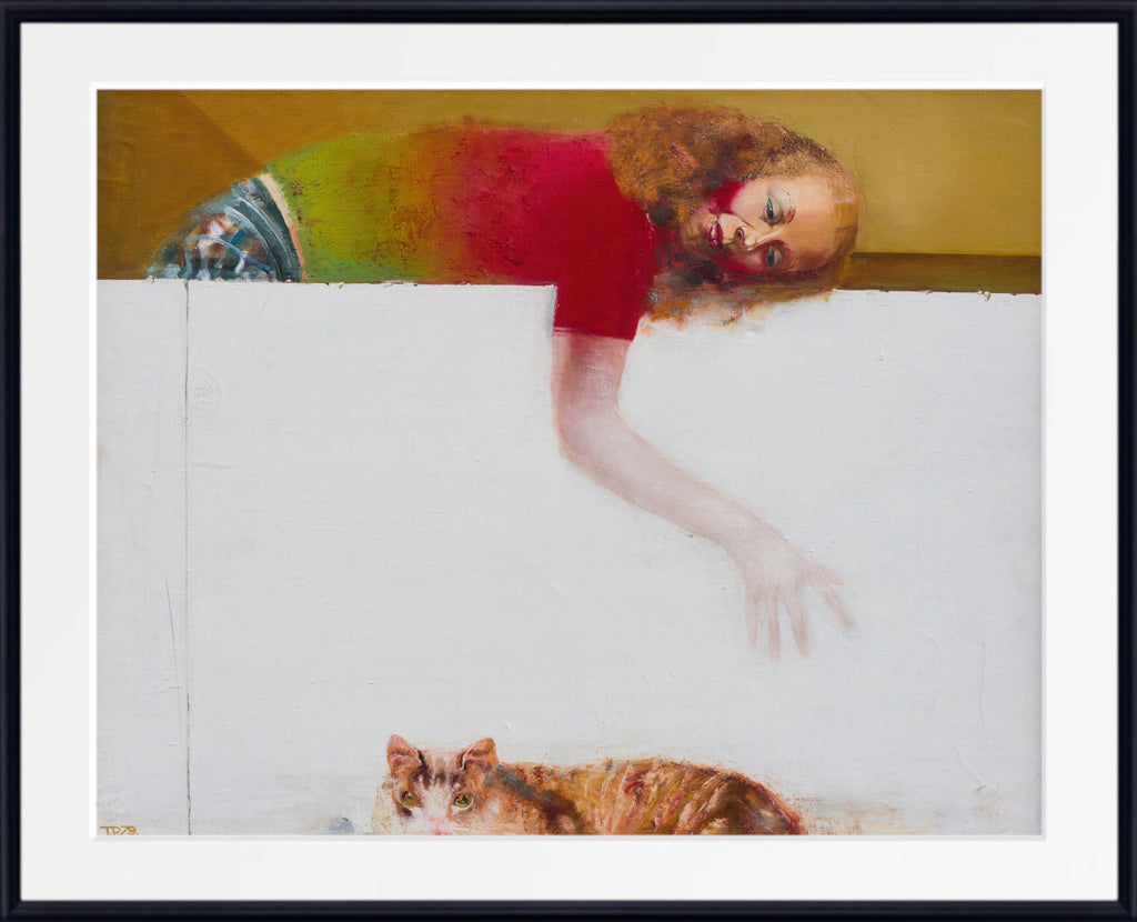 A woman with a cat by Tiit Paasuke