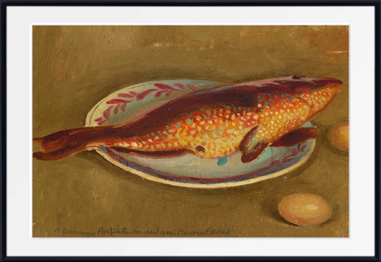 Still life with fish and eggs (1920) by Maurice Denis
