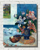 Paul Gauguin Print : Still Life with Chinese Peonies and Mandolin