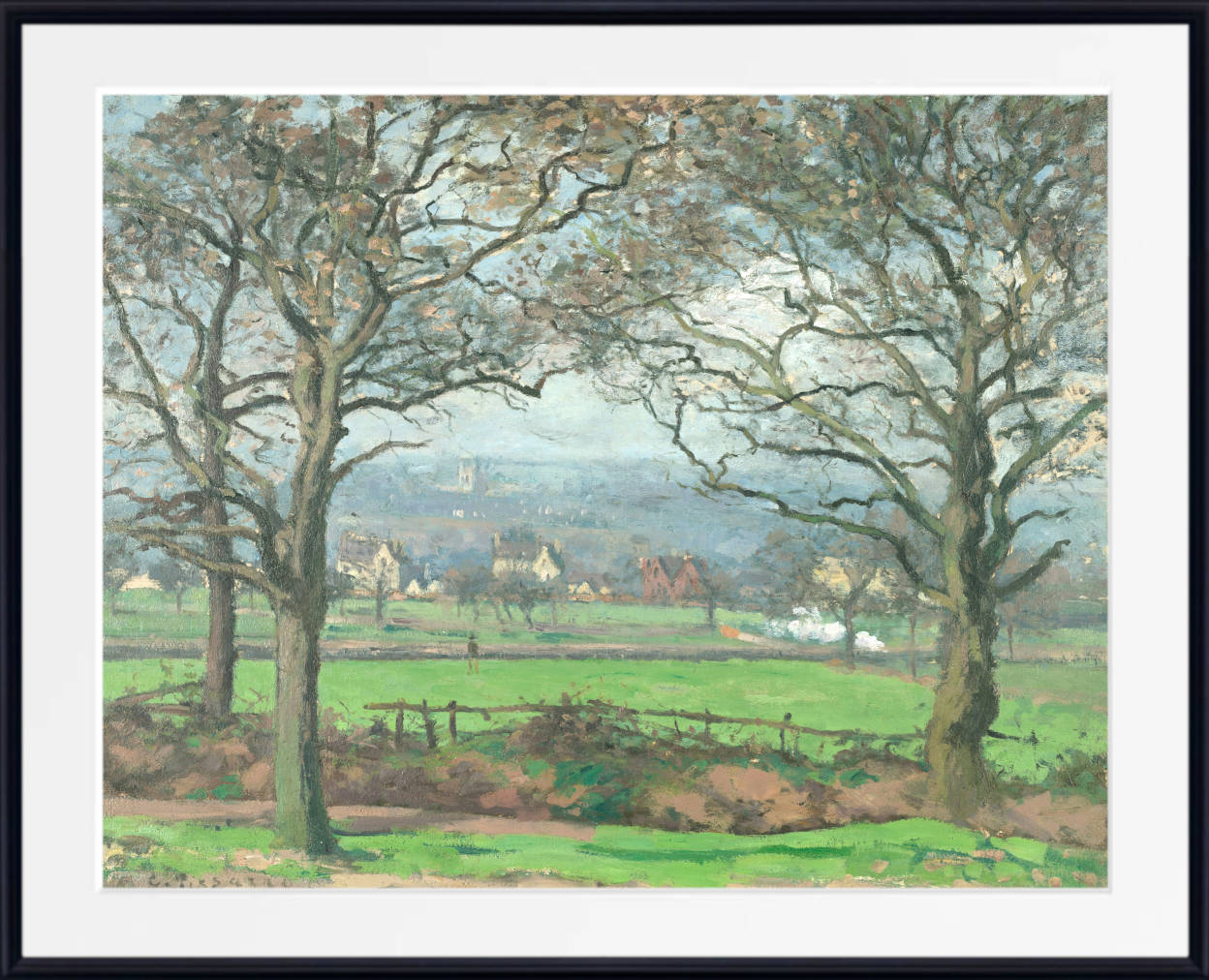 Camille Pissarro、海外版超希少レゾネ、新品額装付 Camille Pissarro Print, The large walnut tree in Éragny, afternoon