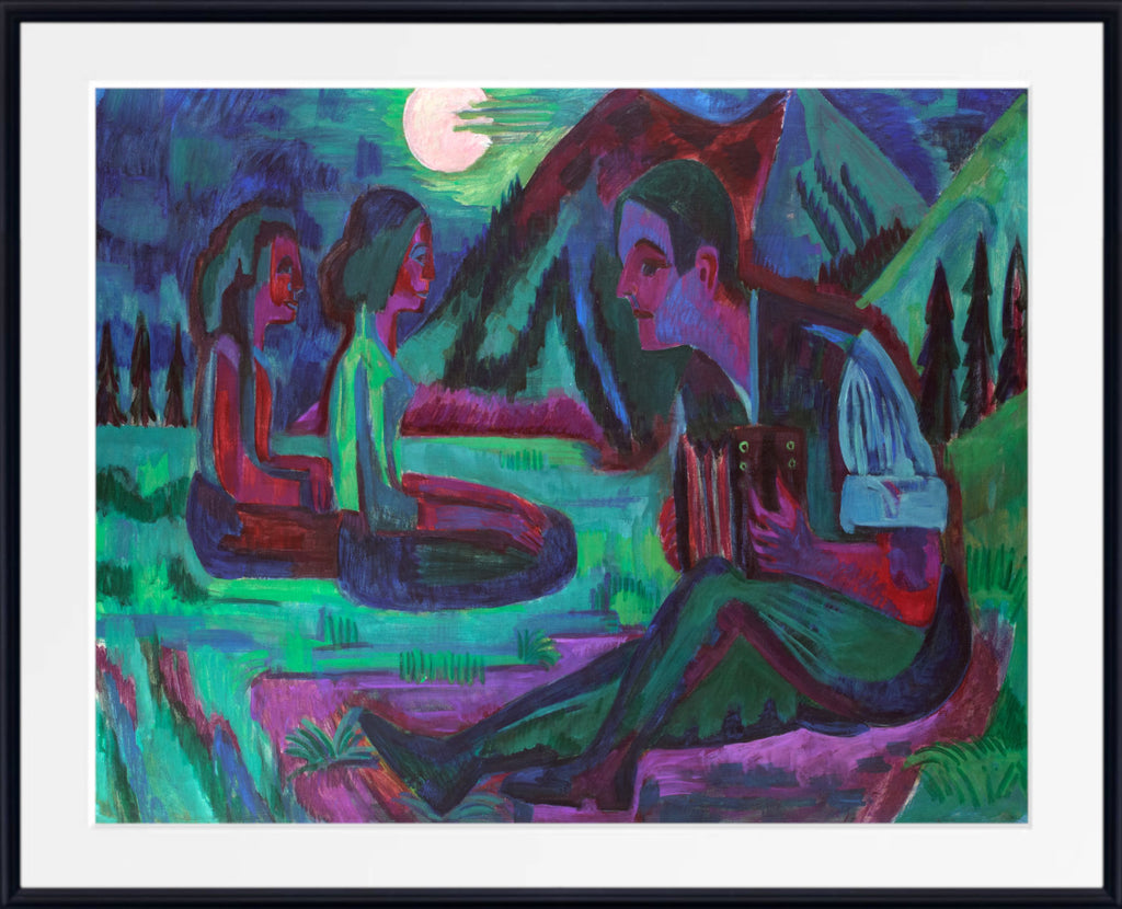 Night Moon, Accordion Player by Moonlight (1924) by Ernst Ludwig Kirchner