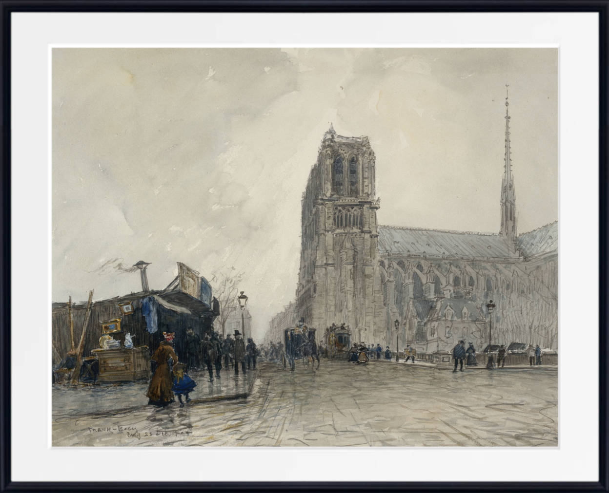 Frank Myers Boggs Print, Notre-Dame seen from the Pont au Double