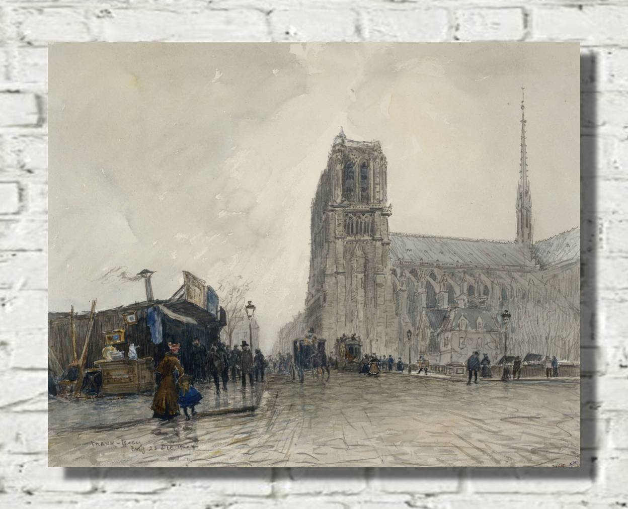 Frank Myers Boggs Print, Notre-Dame seen from the Pont au Double