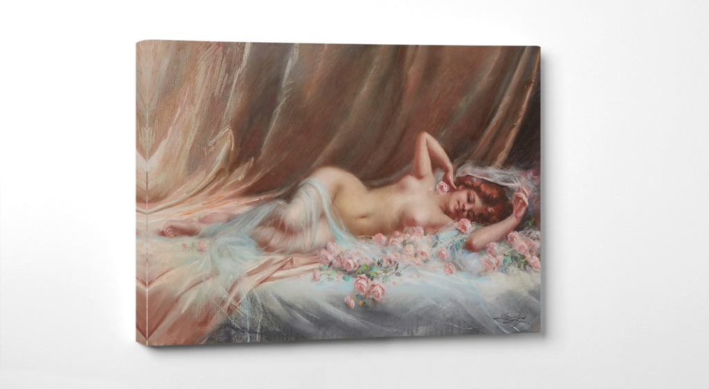 Nude on a bed of roses, Delphin Enjolras