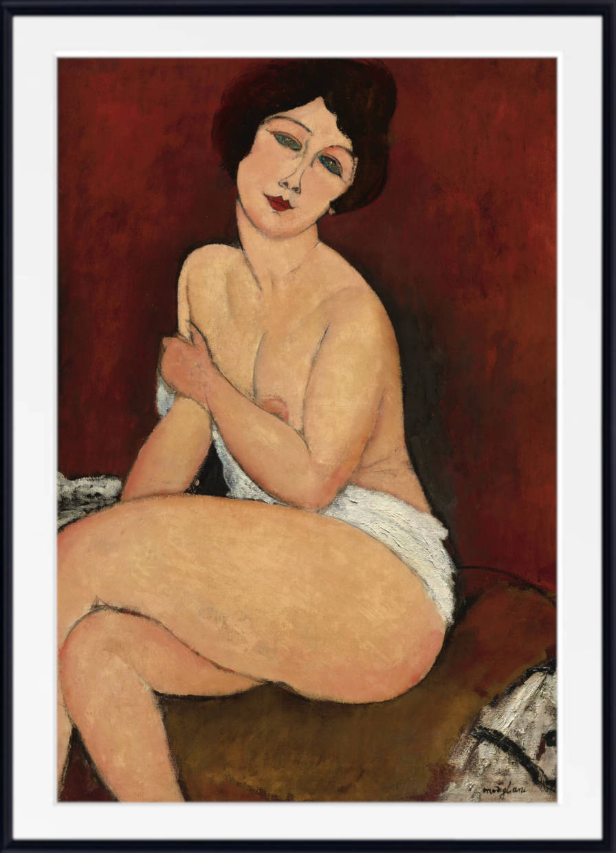 Amedeo Modigliani Print : Nu assis sur un divan (La Belle Romaine)