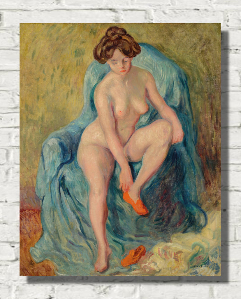 Nude with red slippers by Louis Valtat
