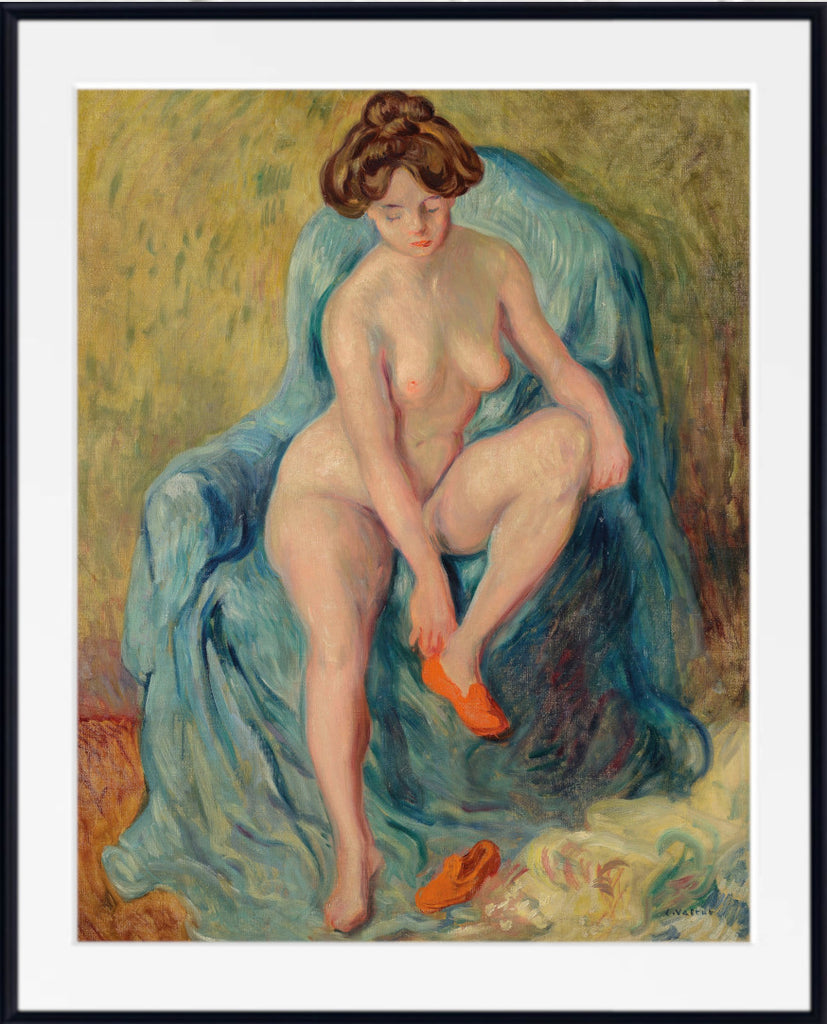 Nude with red slippers by Louis Valtat