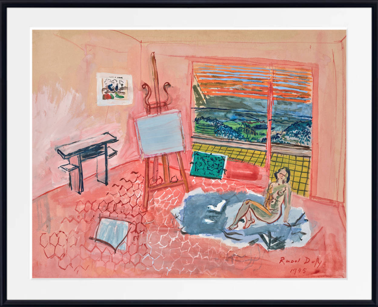 Nude in the Red Studio of Vence (1945) by Raoul Dufy – Fine Art Prints 