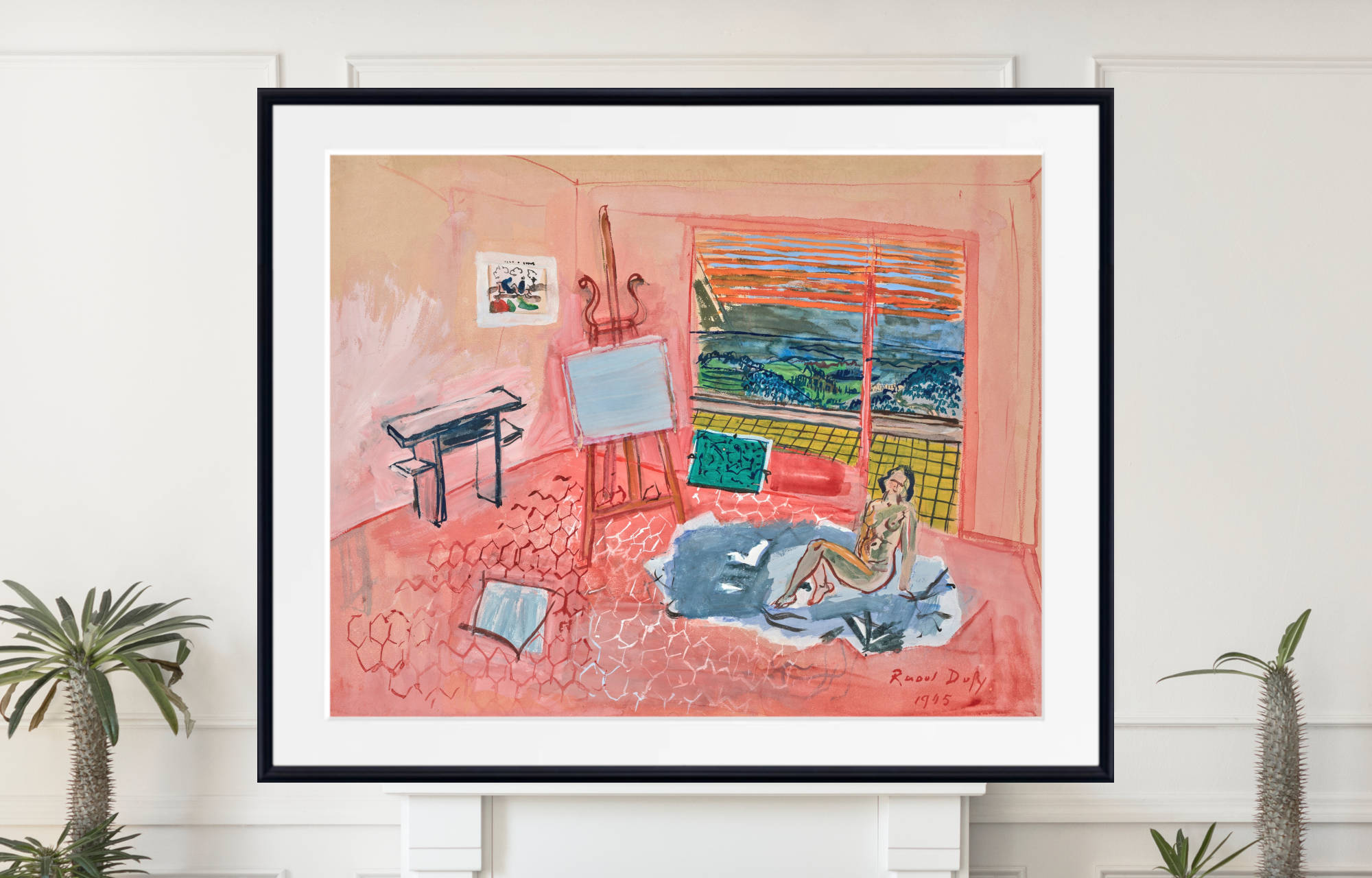 Nude in the Red Studio of Vence (1945) by Raoul Dufy – Fine Art Prints 