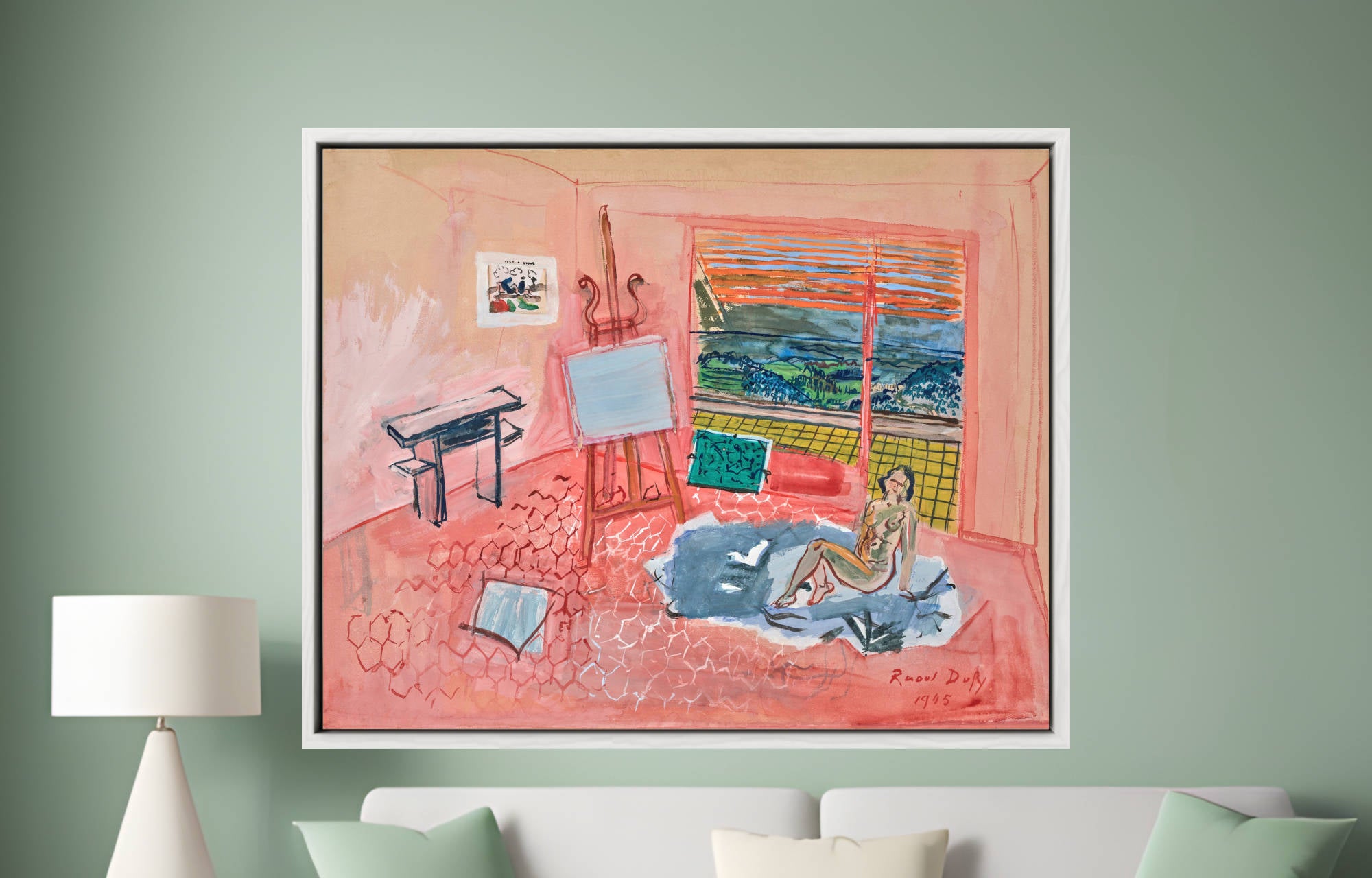 Nude in the Red Studio of Vence (1945) by Raoul Dufy – Fine Art Prints 