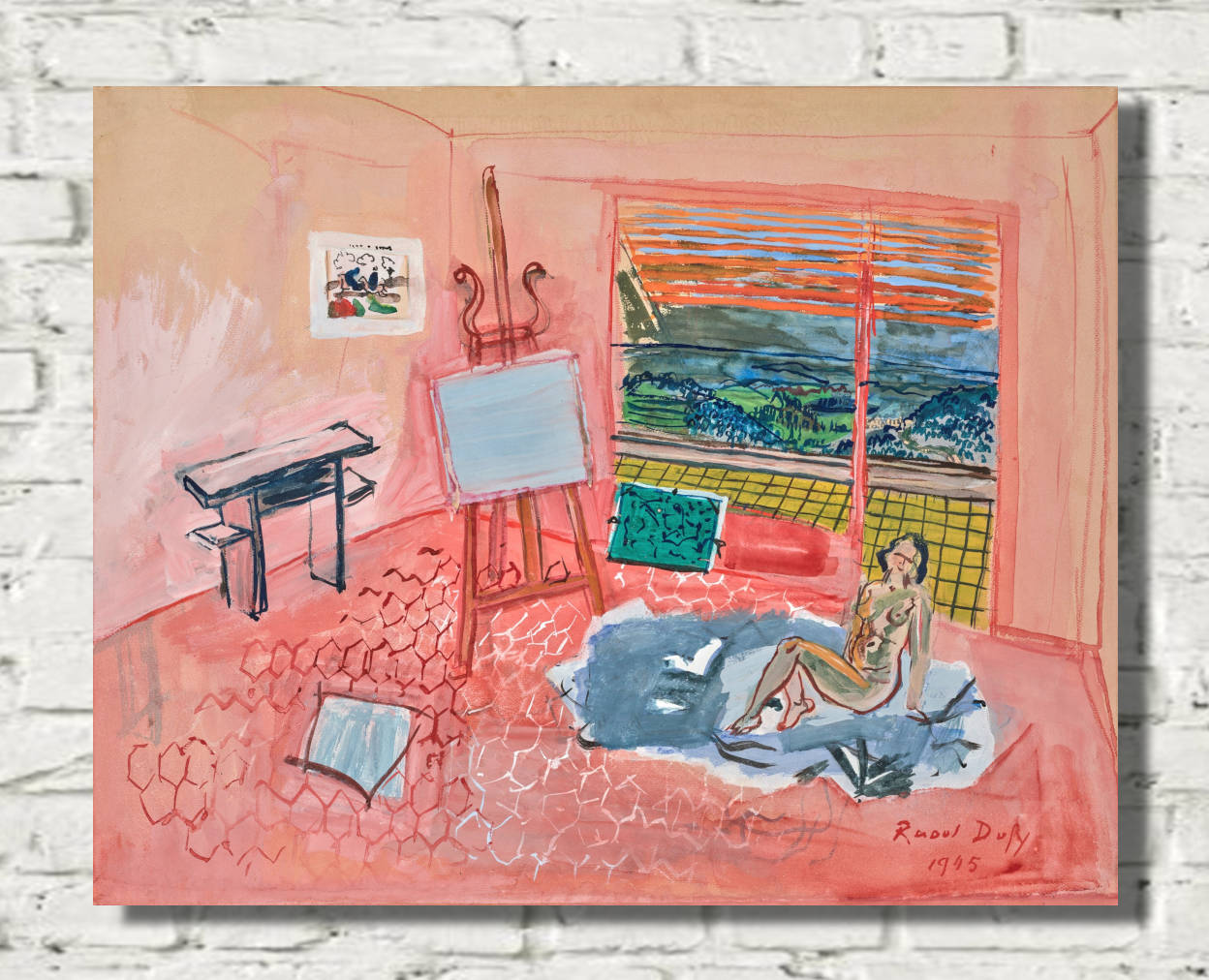 Nude in the Red Studio of Vence (1945) by Raoul Dufy – Fine Art Prints 