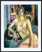 Edvard Munch Fine Art Print, Nude, Sitting on the Couch (1925)