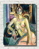 Edvard Munch Fine Art Print, Nude, Sitting on the Couch (1925)