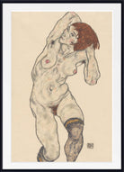 Nude in Black Stockings, Egon Schiele Fine Art Print