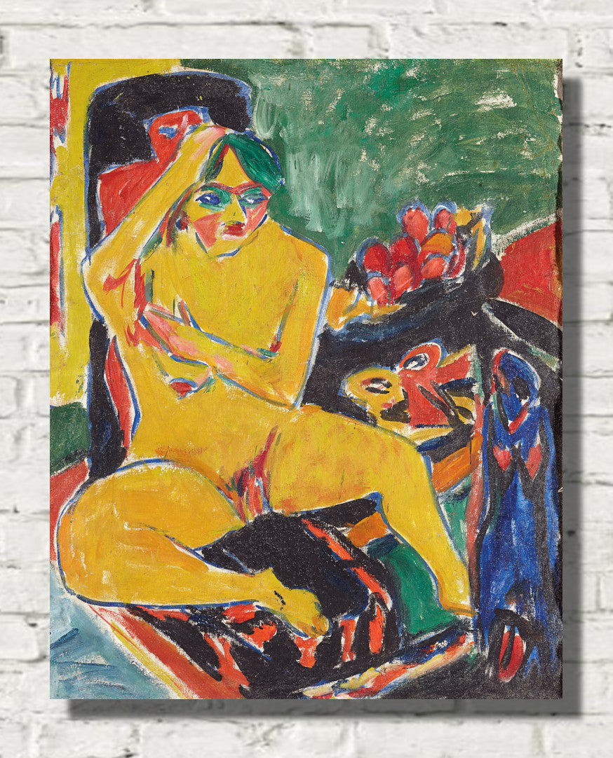 Nude at the Studio (ca. 1910) by Ernst Ludwig Kirchner