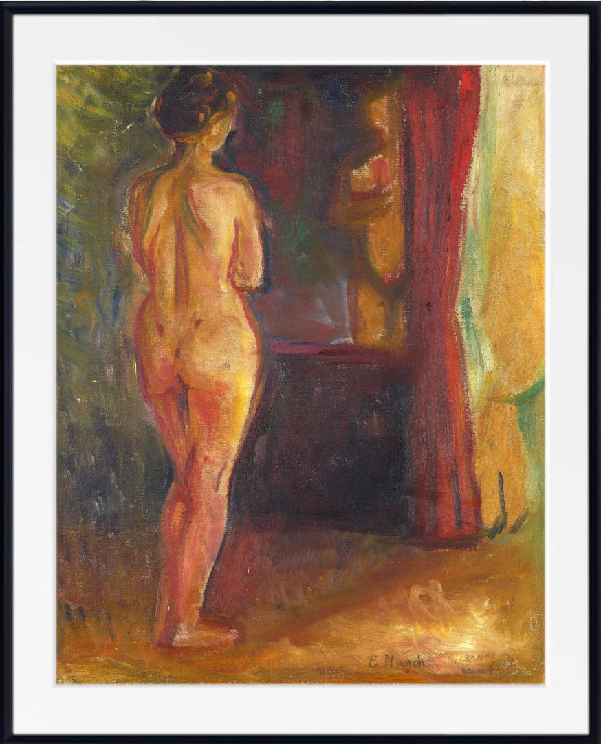 Edvard Munch Fine Art Print, Nude in Front of the Mirror (1902)