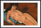 Amedeo Modigliani Fine Art Print : Nude on a Blue Cushion (1917)