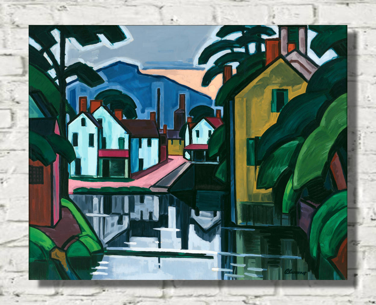 Oscar Bluemner Print, Old Canal Port (1914)